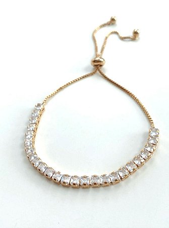 Pulseira Regulável Zircônia Quadradas