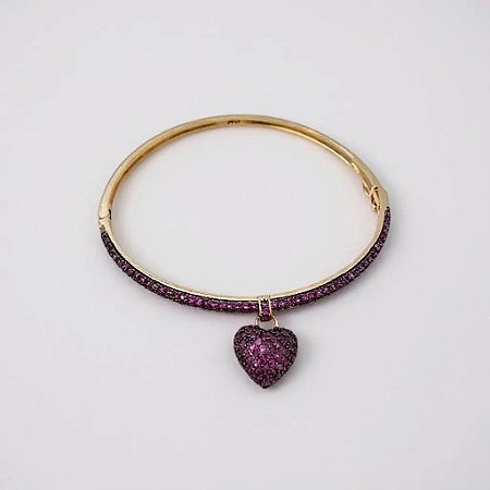 Bracelete Coração Fúcsia Fusion