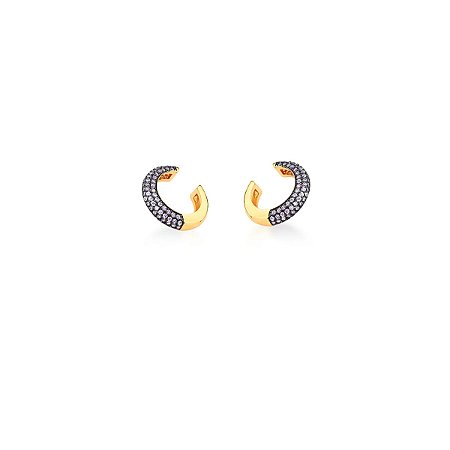 Piercing Fake Três Fileiras com Zircônias Lilás