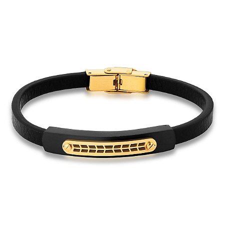 Pulseira Masculina Lisa com Placa
