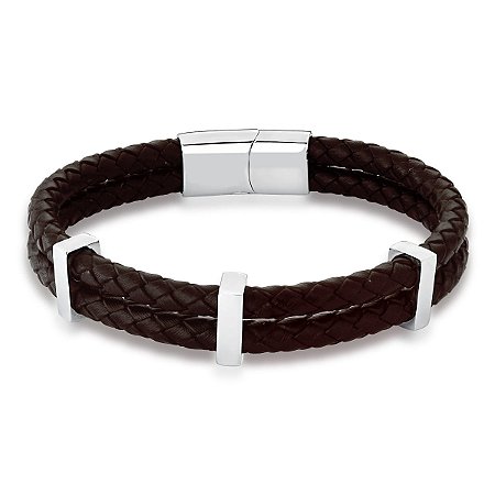 Pulseira Masculina 2 Voltas Marrom