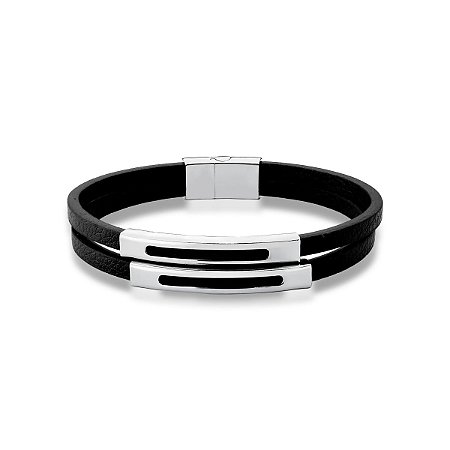 Pulseira Masculina 2 Voltas Preta