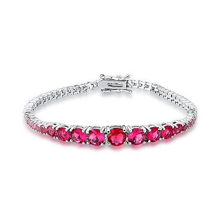 Pulseira Degradê Rosa Rubi e Branco
