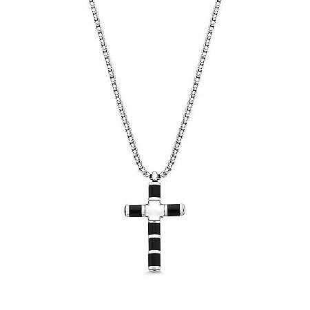 Colar Pingente Cruz Preto