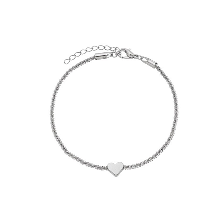 Pulseira Coração Ródio Branco