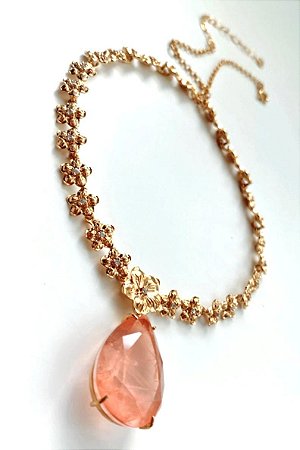 Colar Flor Living Coral