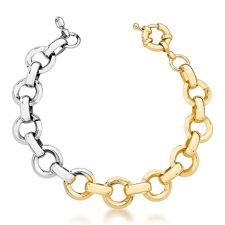 Pulseira em Elos Redondos e Ovais