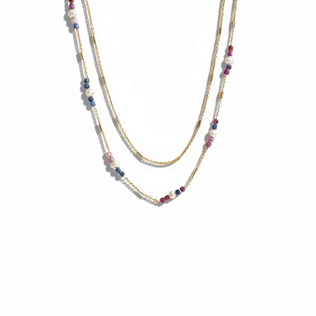 Colar Duplo Colors & Pérolas