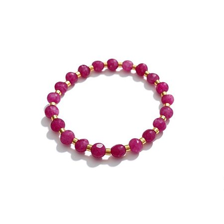 Pulseira Rosa e Dourada