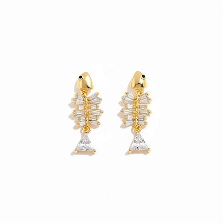 Brinco Peixe com Zircônias