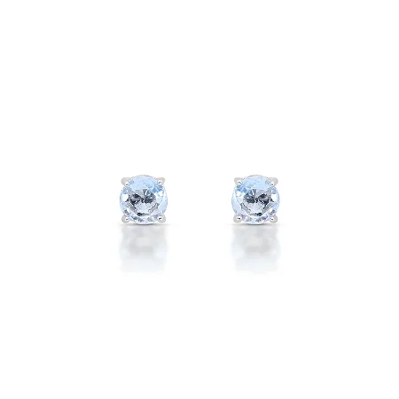 Brinco Ponto de Luz Mini Blue Light Ródio Branco