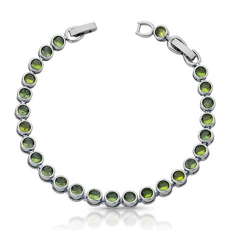 Pulseira Luxo Pedras Redondas Olive