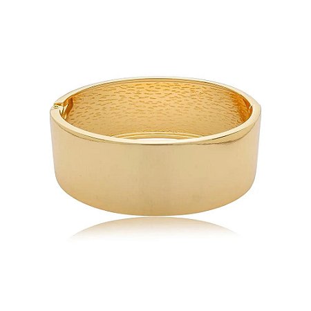 Bracelete Maxi Liso Redondo Ouro 18K
