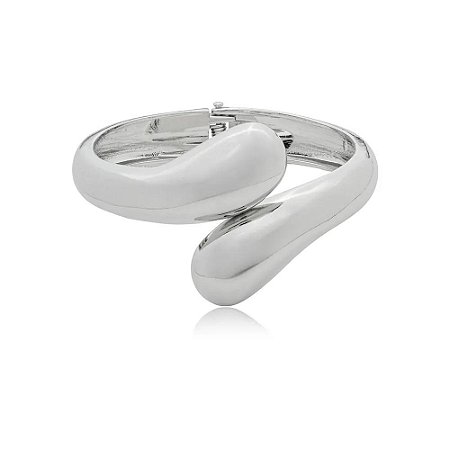 Bracelete Articulado Curvo Ródio Branco