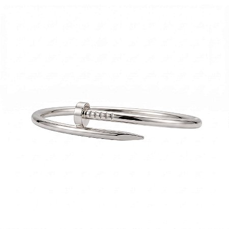 Bracelete Inspiração Cartier Prego Ródio Branco