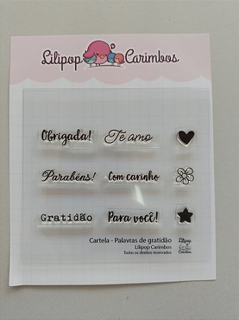 Carimbo - Palavras de Gratidão