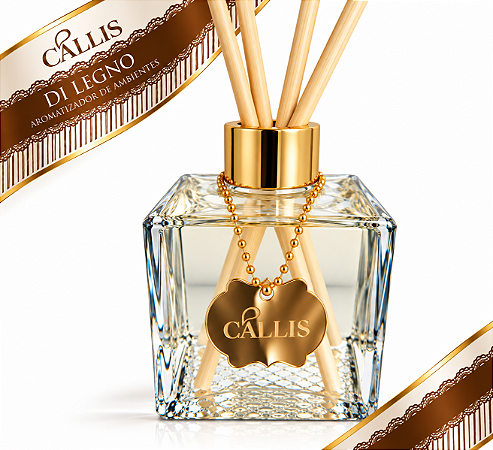 Aromatizador de Ambientes Varetas Di Legno Cállis 350 ml - Luxo Com Pingente