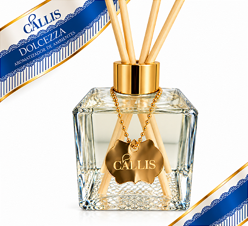 Aromatizador de Ambientes Varetas Dolcezza Cállis 350 ml - Luxo Com Pingente