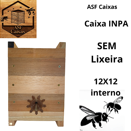 ASFCaixa (Premium) INPA 12X12 (SEM Lixeira) para abelha sem ferrão em Eucalipto Rosa com 4cm de espessura nos módulos
