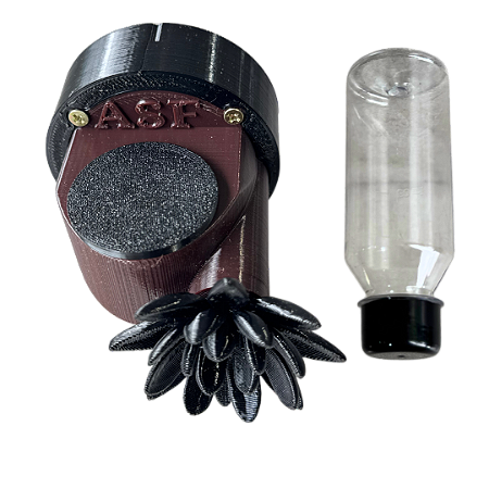 Alimentador Externo (Alimentador tipo ROSO) com circuito, "labirinto", Modelo caracol. Marrom e preto