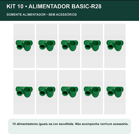 Kit 10 Alimentador Basic-R28 para Garrafa PET — Sem Acessórios