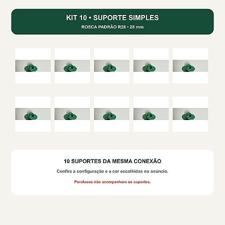 Kit 10 Suporte Simples R28 sem Tampão para Abelha Sem Ferrão