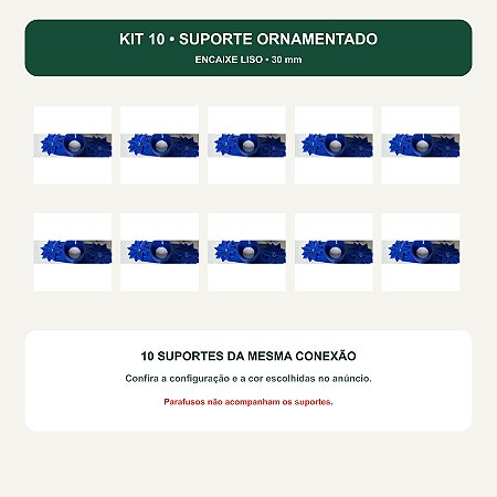 Kit 10 Suporte Ornamentado 30 mm para Abelha Sem Ferrão
