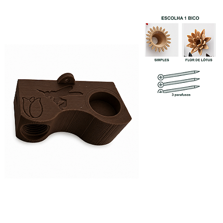 Alimentador Robust-R28 para Abelhas Sem Ferrão – Encaixe Rosqueável R28 – Com 1 Bico e Parafusos