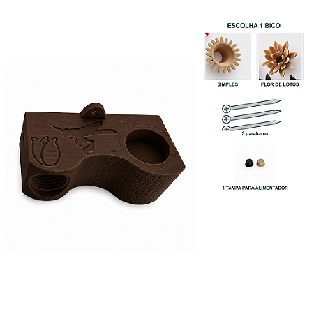 Alimentador Robust-R28 para Abelhas Sem Ferrão – Encaixe Rosqueável R28 – Com 1 Bico, Parafusos e Tampa para Alimentador