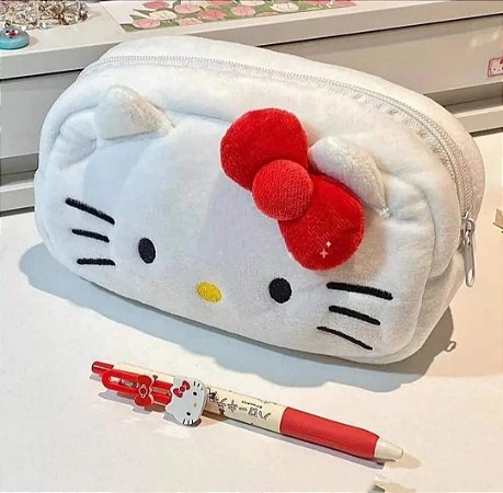 Estojo De Lápis De Pelúcia necessaire Hello Kitty Sanrio