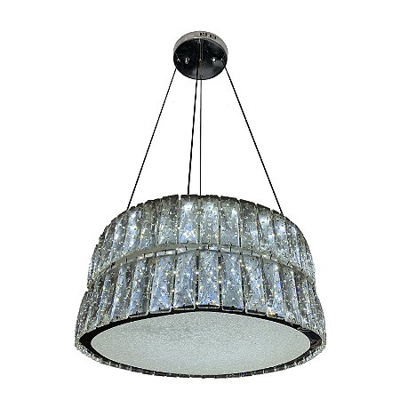 Lustre Pendente Cristal Led Baccialle Redondo 80w Bivolt