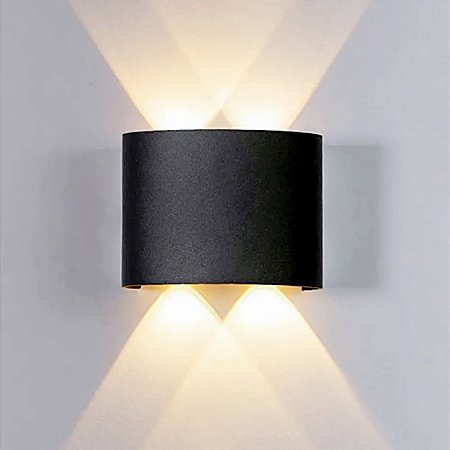 Arandela 4 Fachos LED Preto 4w IP65