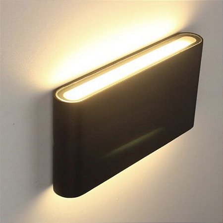 Arandela Office Slim Preta 12w IP54