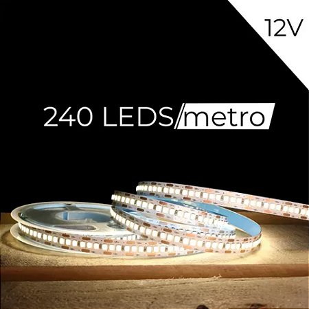 Fita de Led 3528 240leds/M - 12v Branco Neutro 4000k - IP20 Rolo c/ 5 Metros