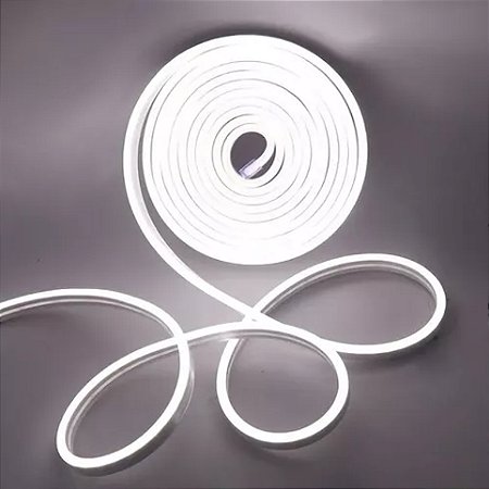 Fita Led Neon Flexível Branco Frio - Rolo c/ 5 metros