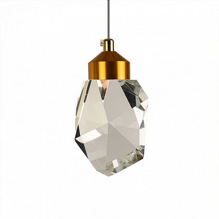 Pendente Led Cristal Diamante 5w Dourado