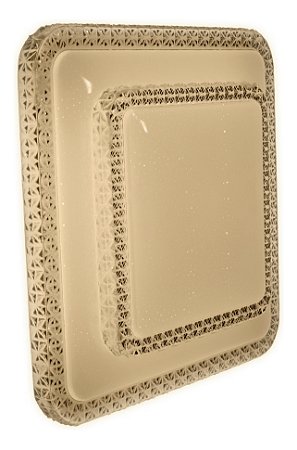 Plafon Shine 34cm Cristal Led Quadrado Duplo Sobrepor 24w Bivolt MultiCores