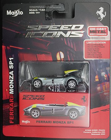 Ferrari Monza SP1 - 15702 (Silve/Yellow) | 1:64 | Speed Icons | Maisto