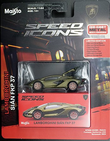 Lamborghini Sián FKP 37 - 15706 (Matte Green) | 1:64 | Speed Icons | Maisto