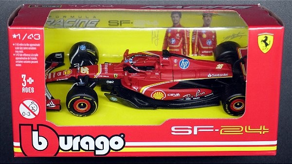 Ferrari SF-24 (2024) - 18-36844 | #16 Charles Leclerc | Sem Capacete | 1:43 | Formula 1 | Bburago