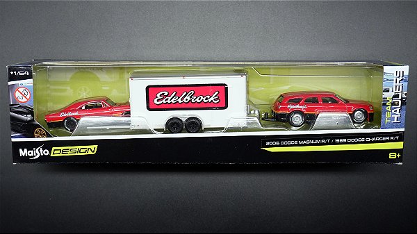 2006 Dodge Magnum R/T, Trailer e 1969 Dodge Charger R/T - 11404 | 1:64 | Design Team Haulers | Maisto