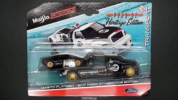Maisto Flatbed e 2017 Ford GT Heritage Edition - 15108 | 1:64 | Design Elite Transport Ford GT Heritage Edition | Maisto