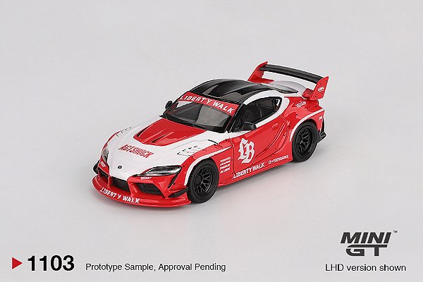 LB WORKS Toyota GR Supra Red/White | Mini GT - Nº 1103
