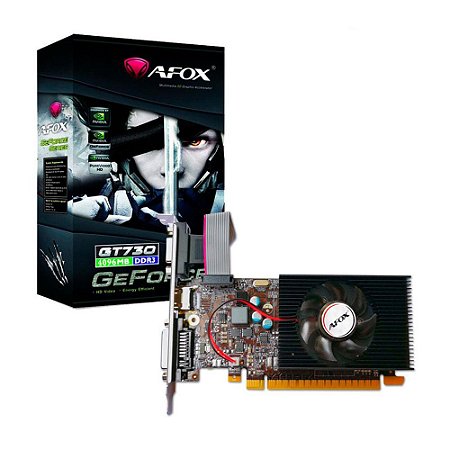 PLACA DE VÍDEO 4 GB. AFOX GEFORCE GT-730 DDR3 128 BITS PCI-EXPRESS