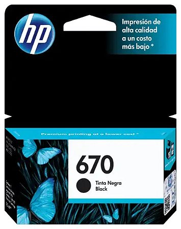 CARTUCHO HP-670 PRETO ORIGINAL