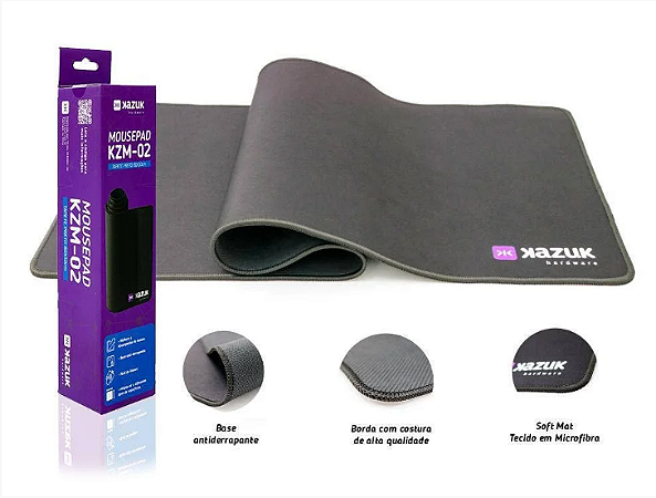 MOUSE PAD GAMER KAZUK PRETO 80 X 30 cm