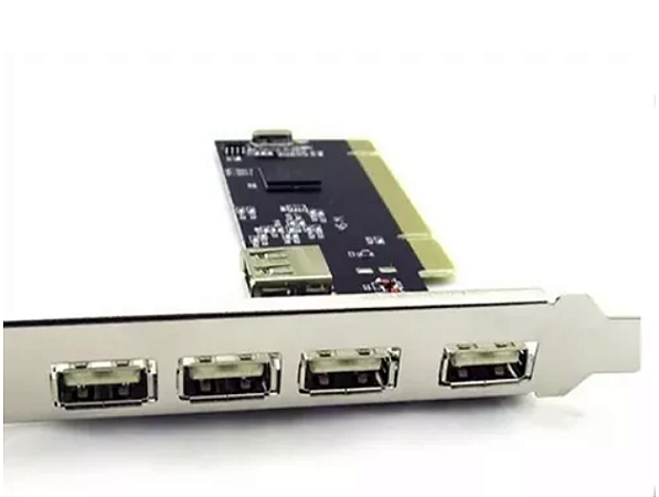 PLACA PCI-EXPRESS USB 2.0 C/ 4+1 SAÍDAS