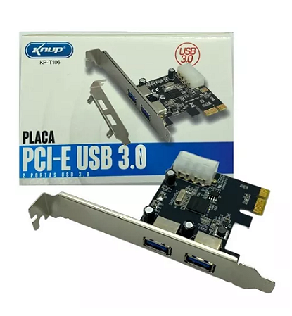 PLACA PCI-EXPRESS USB 3.0 C/ 2 SAÍDAS