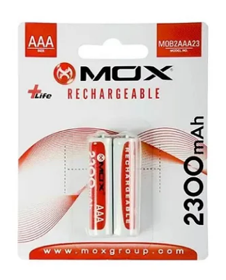 PILHA MOX RECARREGÁVEL AAA 2300 mAh C/ 2 UN.