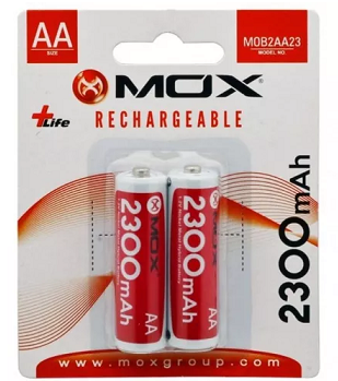PILHA MOX RECARREGÁVEL AA 2300 mAh C/ 2 UN.